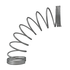 Metal spring or machine shock absorber. 3d render isolated on white background