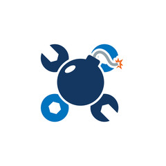 Bomb Repair Logo Icon Design