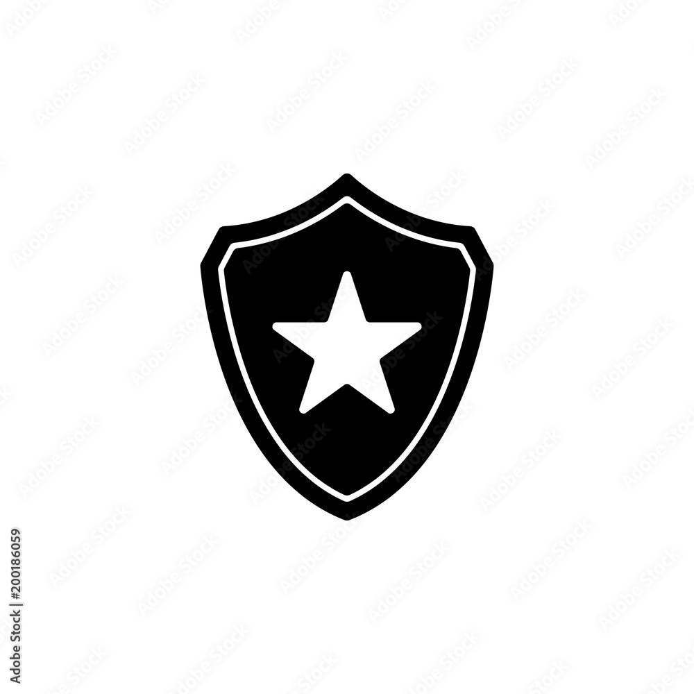Poster shield with a star icon. element of simple icon for websites, web design, mobile app, info graphics.