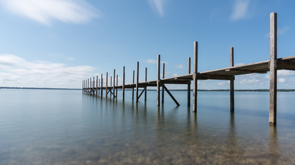 Obraz premium Long Exposure Lake Dock