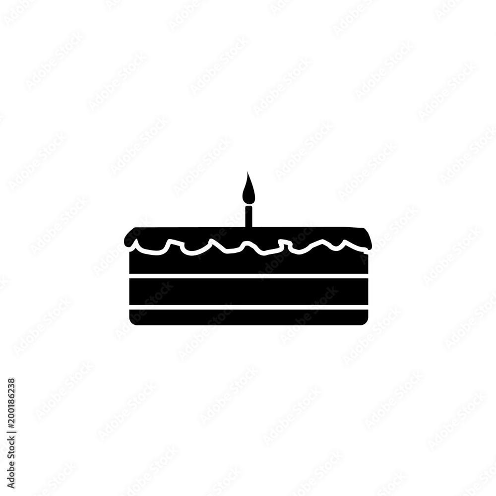 Poster cake with a candle icon. element of simple icon for websites, web design, mobile app, info graphics.