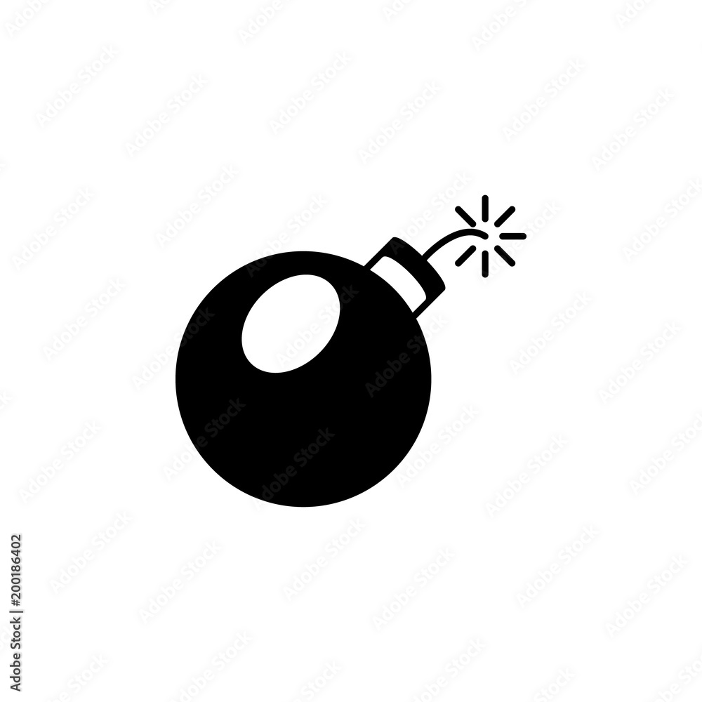 Poster bomb with wick icon. element of simple icon for websites, web design, mobile app, info graphics. sig