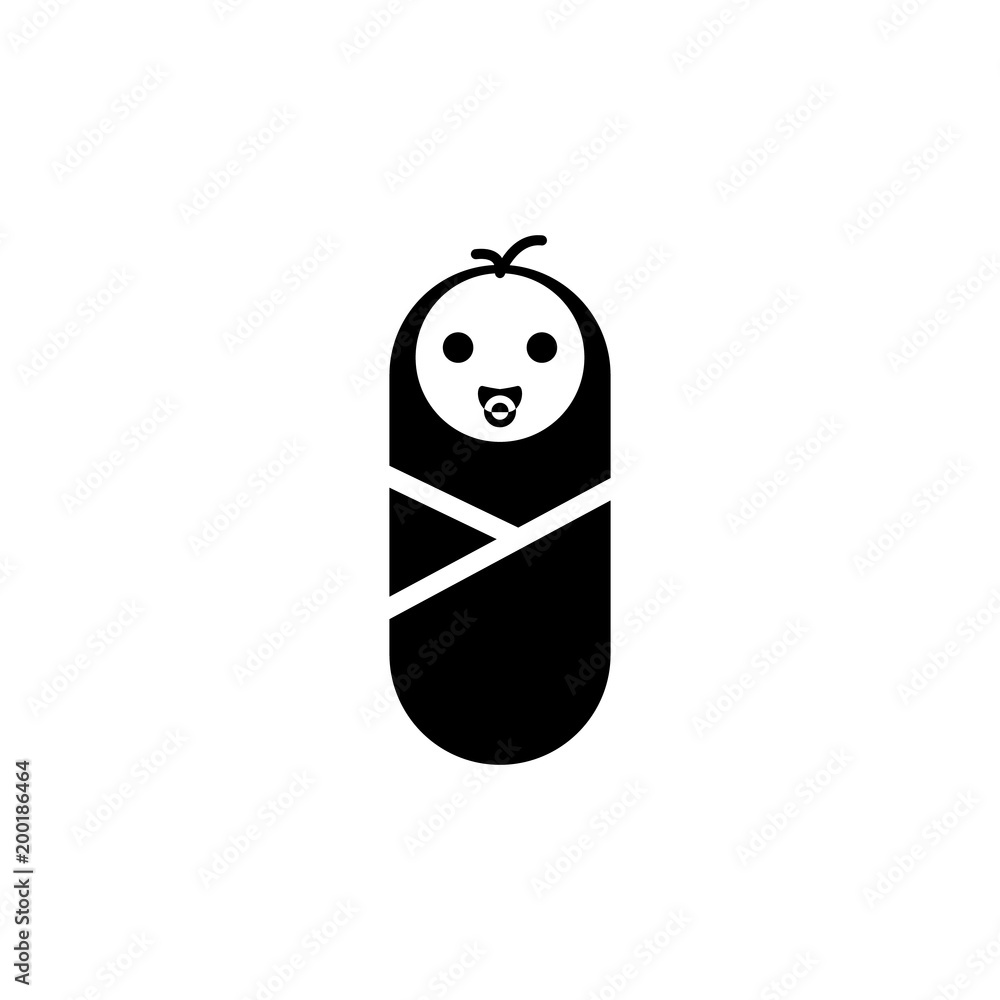 Poster wrapped baby icon. element of simple icon for websites, web design, mobile app, info graphics. signs