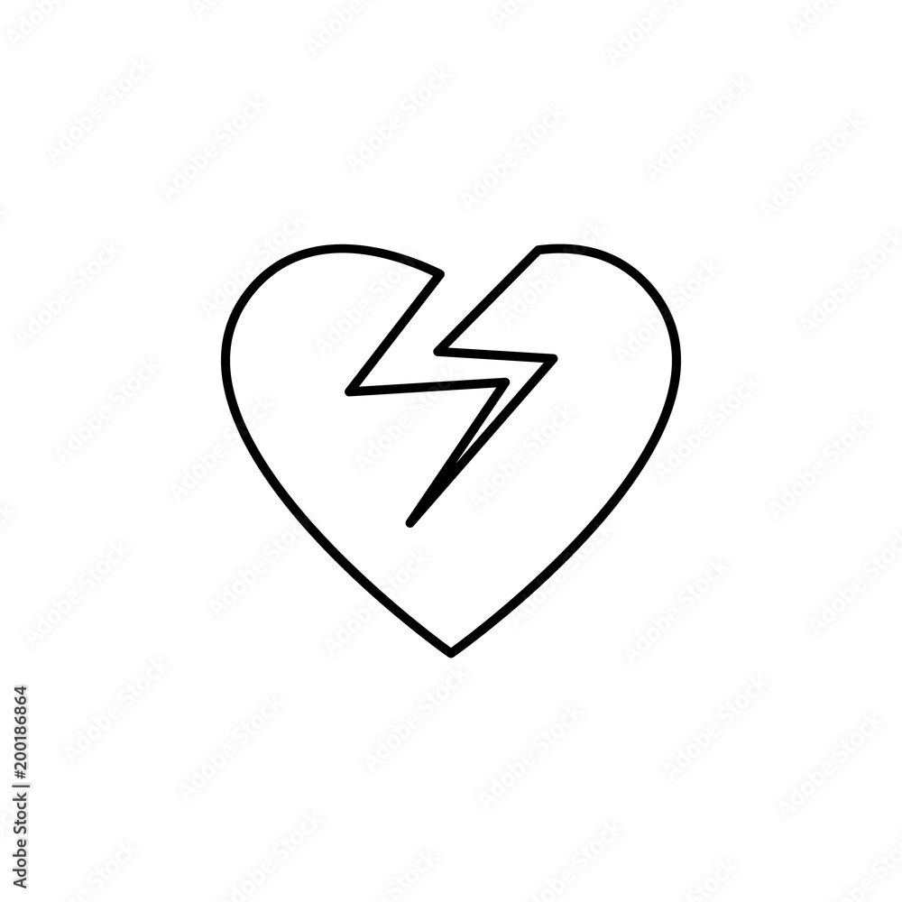 Poster broken heart icon. element of simple icon for websites, web design, mobile app, info graphics. thin 