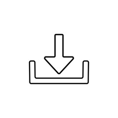 download symbol icon. Element of simple icon for websites, web design, mobile app, info graphics. Thin line icon for website design and development, app development
