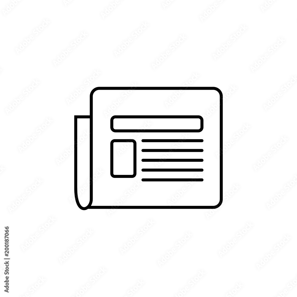 Poster newspaper icon. element of simple icon for websites, web design, mobile app, info graphics. thin lin