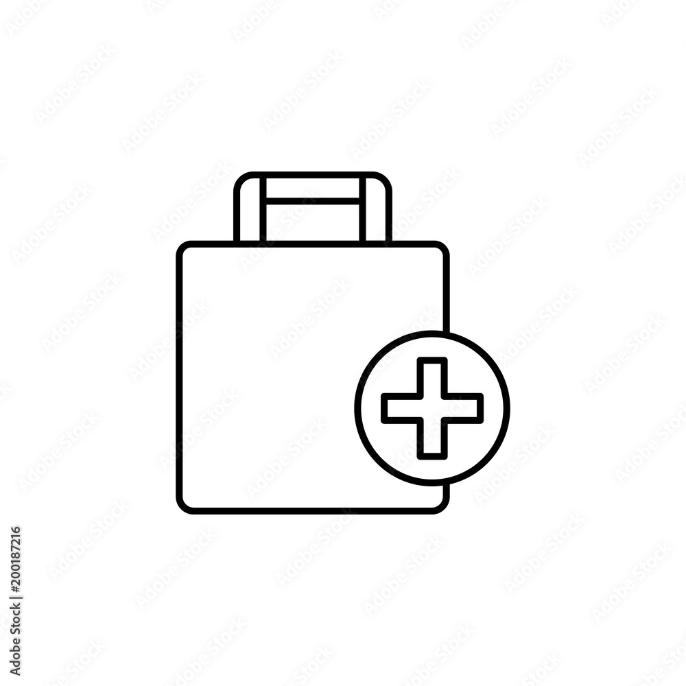 Poster add luggage icon. element of simple icon for websites, web design, mobile app, info graphics. thin l