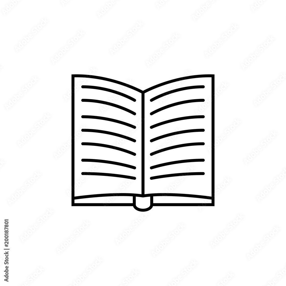 Poster open book icon. element of simple icon for websites, web design, mobile app, info graphics. thin lin