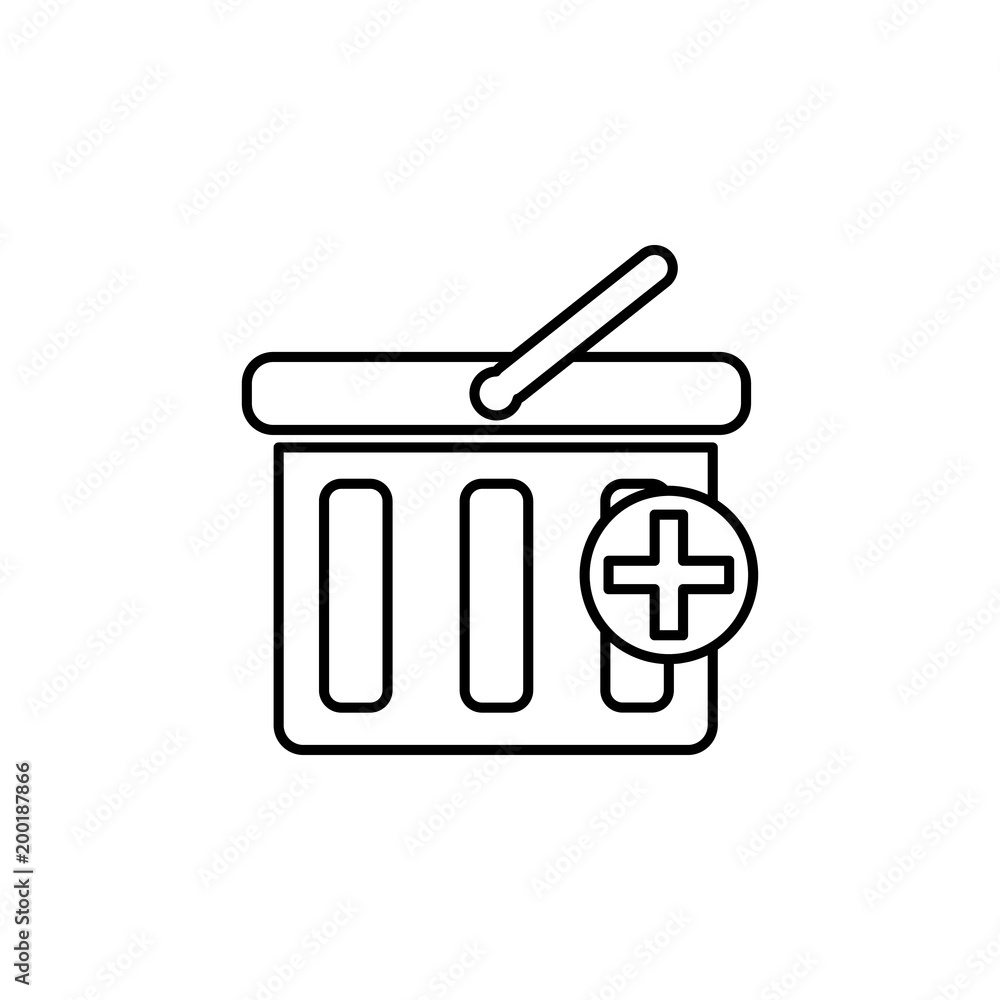 Poster adding a shopping cart icon. element of simple icon for websites, web design, mobile app, info graph
