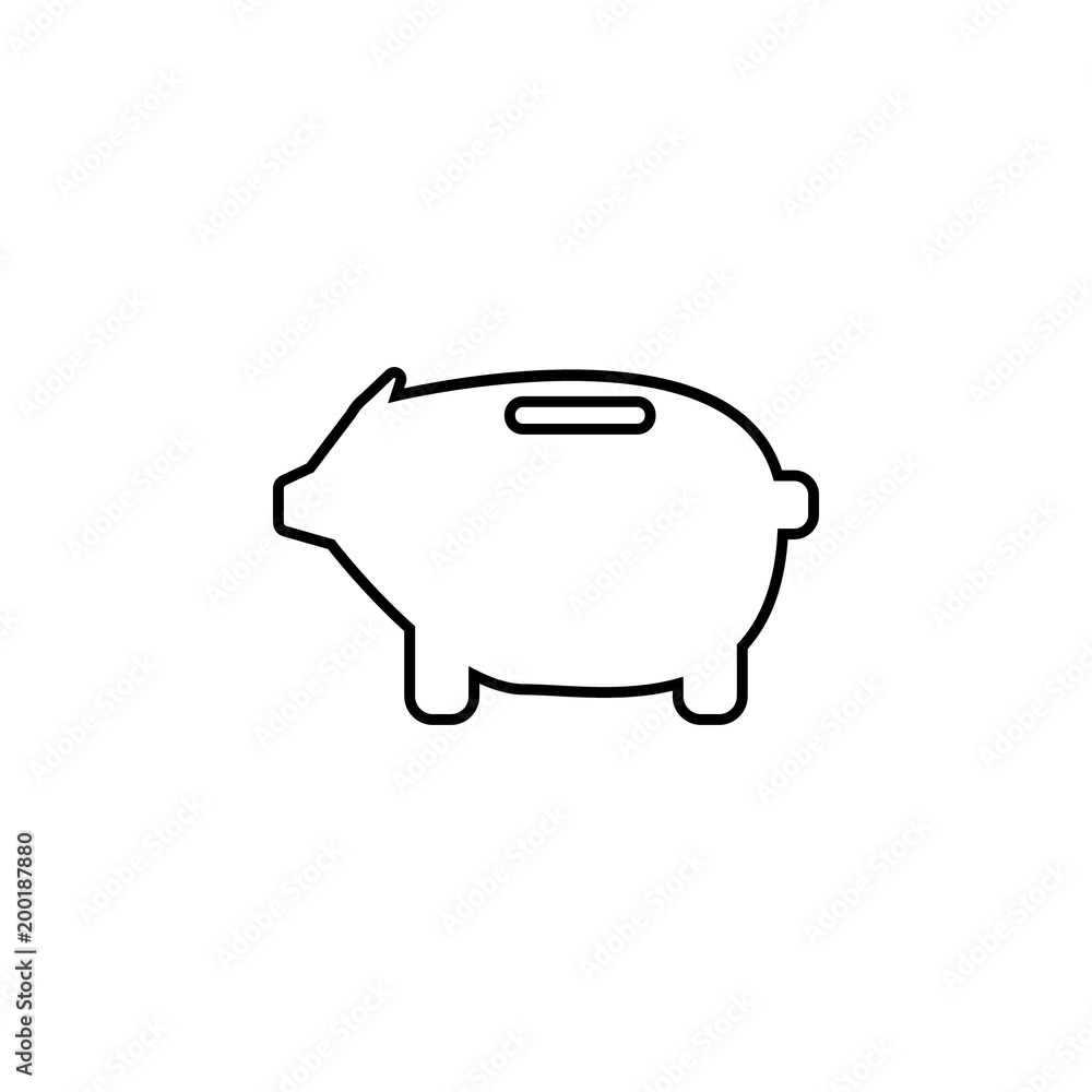 Poster piggy bank icon. element of simple icon for websites, web design, mobile app, info graphics. thin li