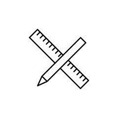 pencil and ruler icon. Element of simple icon for websites, web design, mobile app, info graphics. Thin line icon for website design and development, app development