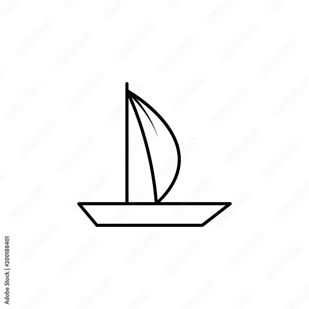 Poster sailboat icon. element of simple icon for websites, web design, mobile app, info graphics. thin line