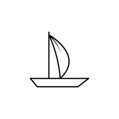 sailboat icon. Element of simple icon for websites, web design, mobile app, info graphics. Thin line icon for website design and development, app development
