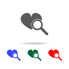 heart search icon. Elements of doctor multi colored icons. Premium quality graphic design icon. Simple icon for websites, web design, mobile app, info graphics