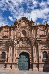 Fototapeta na wymiar Cusco, Peru - March 30, 2018 : The Church of the Society of Jesus in Plaza de Armas.