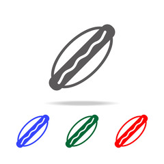 Fototapeta premium Hot dog simple black eating icon. Elements of food multi colored icons. Premium quality graphic design icon. Simple icon for websites, web design, mobile app, info graphics