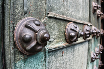 Details of the doors from the Cathedrals and churches of Cusco. Peru.