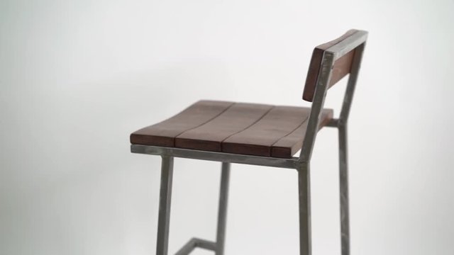 steel bar stool on white background
