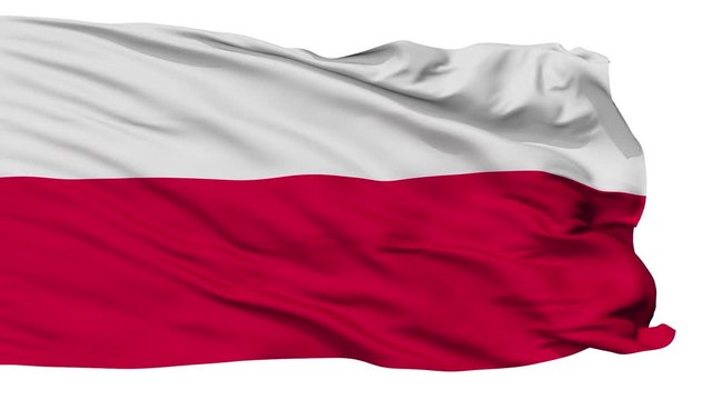 Zastava Kranja flag, city of Slovenia, realistic animation isolated on white seamless loop - 10 seconds long (alpha channel is included)