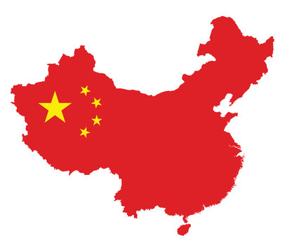 china map flag on a white background