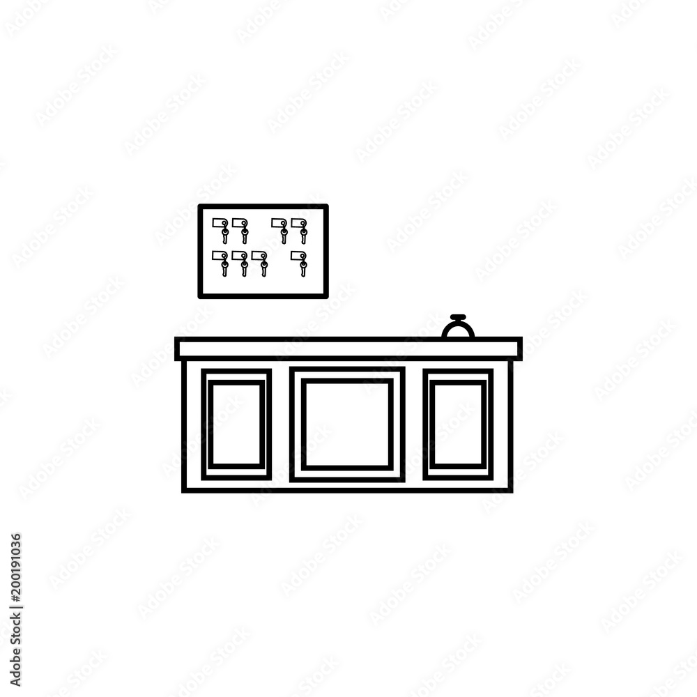 Poster reception icon. element of otel and motels for mobile concept and web apps. thin line icon for websi