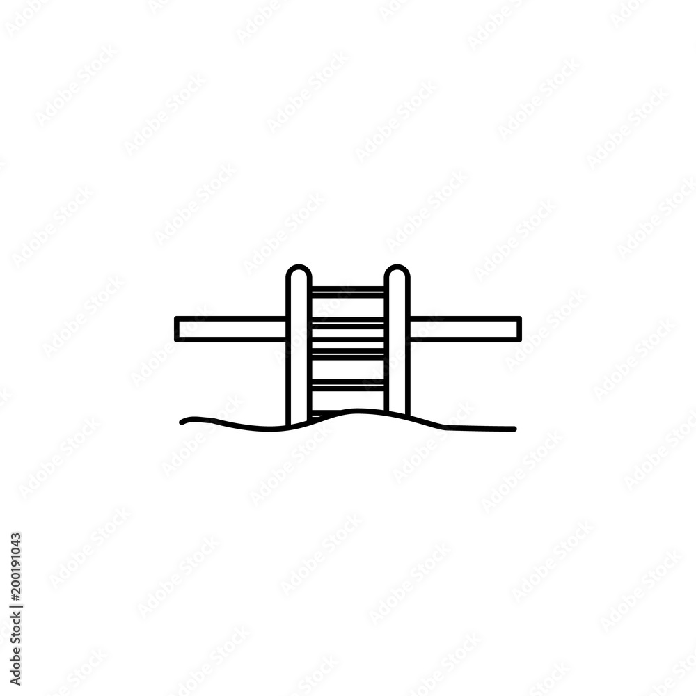 Poster ladder of the pool icon. element of otel and motels for mobile concept and web apps. thin line icon 