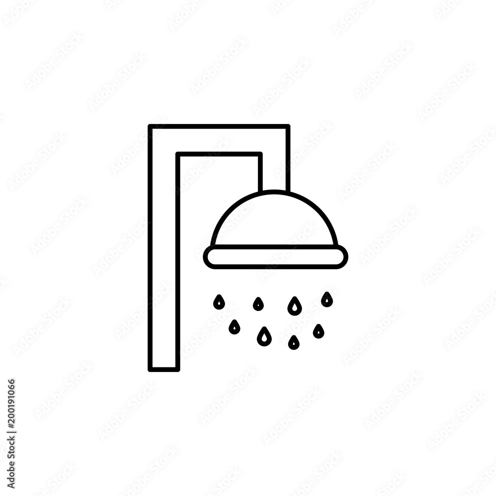 Poster shower icon. element of otel and motels for mobile concept and web apps. thin line icon for website 