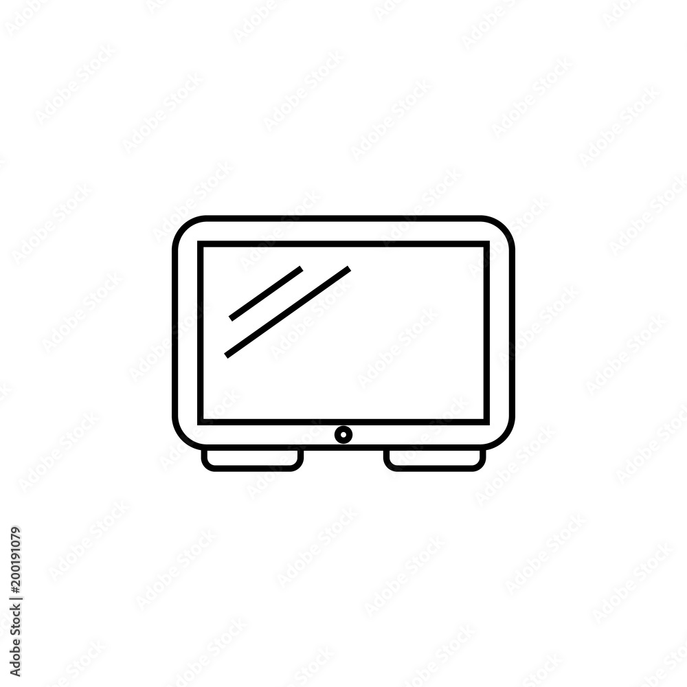 Poster tv icon. element of otel and motels for mobile concept and web apps. thin line icon for website desi