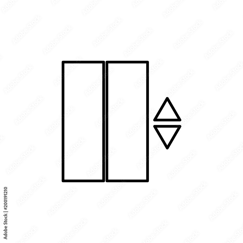 Poster elevator icon. element of otel and motels for mobile concept and web apps. thin line icon for websit
