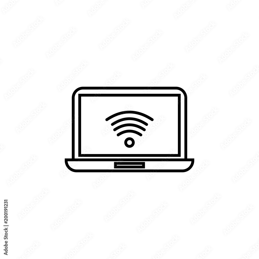 Poster wifi icon. element of otel and motels for mobile concept and web apps. thin line icon for website de