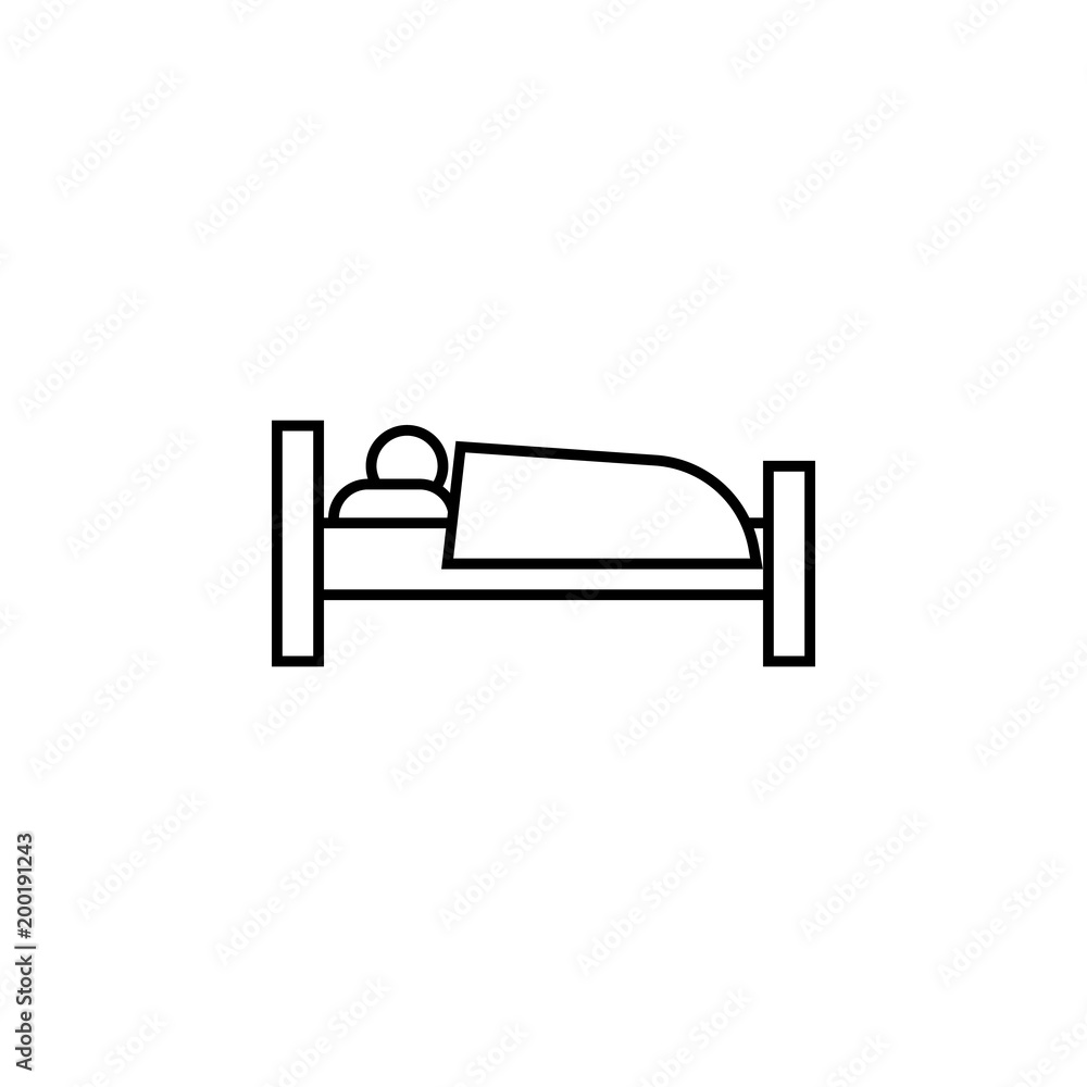 Poster sleeper icon. element of otel and motels for mobile concept and web apps. thin line icon for website