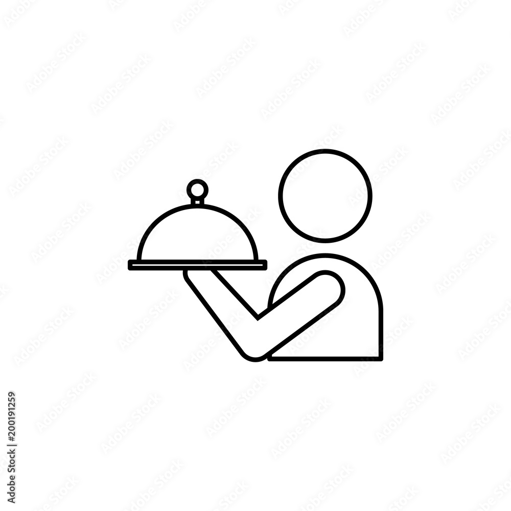 Poster waiter icon. element of otel and motels for mobile concept and web apps. thin line icon for website 
