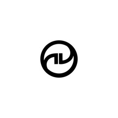 letter nd in a circle logo vector