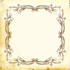 Vector baroque of vintage elements for design. 