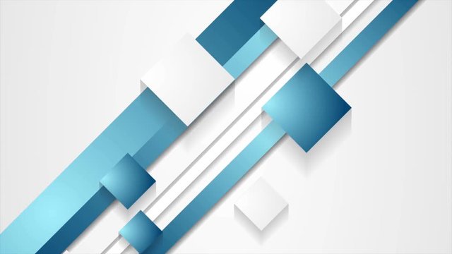Blue abstract stripes and squares corporate motion design. Seamless loop. Video animation Ultra HD 4K 3840x2160