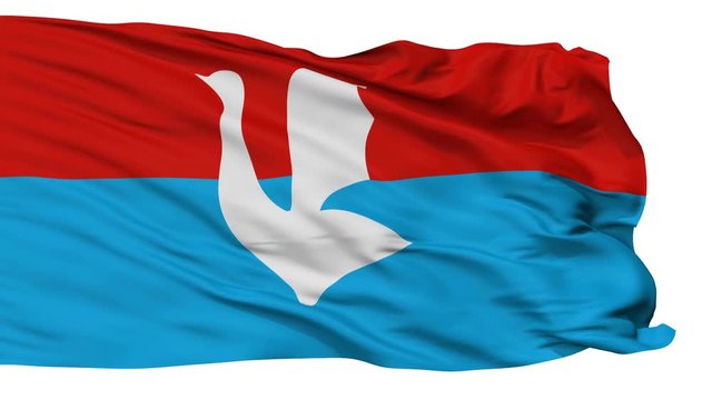 Gus Khrustalny  flag, city of Russia, realistic animation isolated on white seamless loop - 10 seconds long (alpha channel is included)