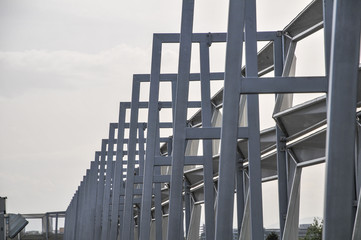Building construction of metal steel framework