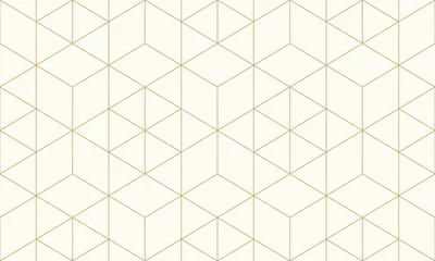 Behang Patroon geometrische gouden lijn naadloze luxe ontwerp abstracte achtergrond. © Strawberry Blossom