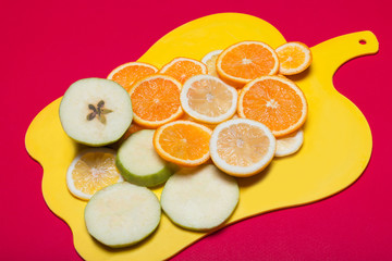 Fruit lying on a cutting board