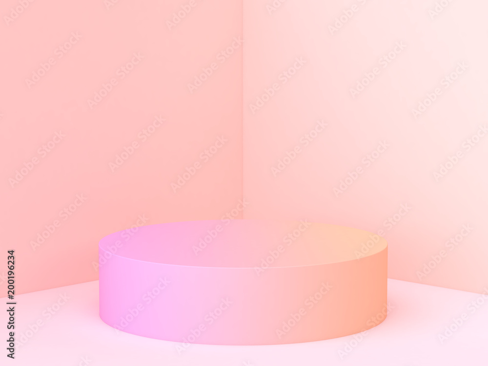 Poster abstract wall corner scene 3d rendering minimal circle gradient podium