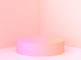 abstract wall corner scene 3d rendering minimal circle gradient podium