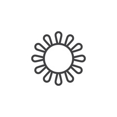 Beautiful sun outline icon. linear style sign for mobile concept and web design. Summer season simple line vector icon. Symbol, logo illustration. Pixel perfect vector graphics