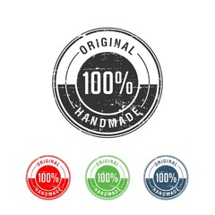 100% Original Handmade Authentic Label Badge vector