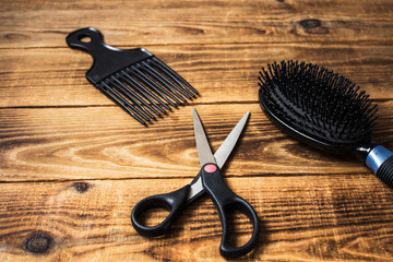 a combs and scissors