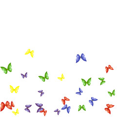 Background with Colorful Butterflies. Simple Feminine Pattern for Card, Invitation, Print. Trendy Decoration with Beautiful Butterfly Silhouettes. Vector Background with Moth