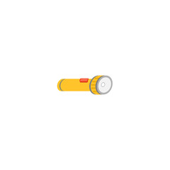 Yellow tool - flashlight in flat design