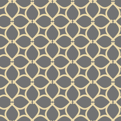Seamless vector ornament. Modern background. Geometric modern gray and golden pattern