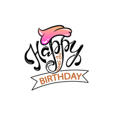 lettering of happy birthday