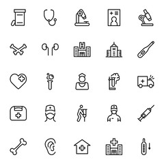 Fototapeta premium Oncology flat icon set