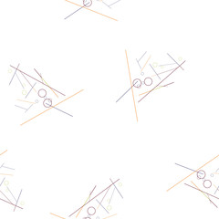 Geometric Memphis Background. Simple Pattern for Postcard, Print, Banner or Poster. Seamless texture. Modern Abstract Background with Rings and Lines. Vector Texture in Trendy Minimalistic Style